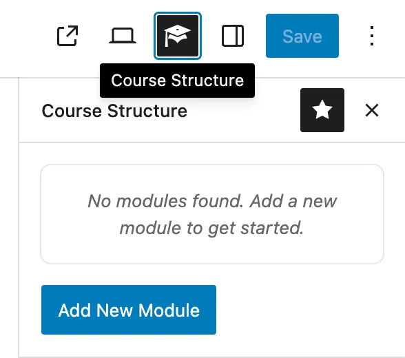 Course structure interface